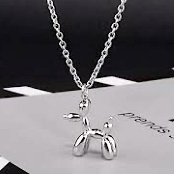 Silver Dog Animal Pendant Necklace Charm - Picture 3 of 4